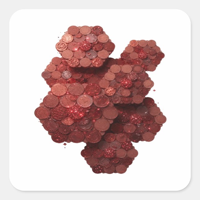 Art de stickers abstrait rouge gras (Devant)
