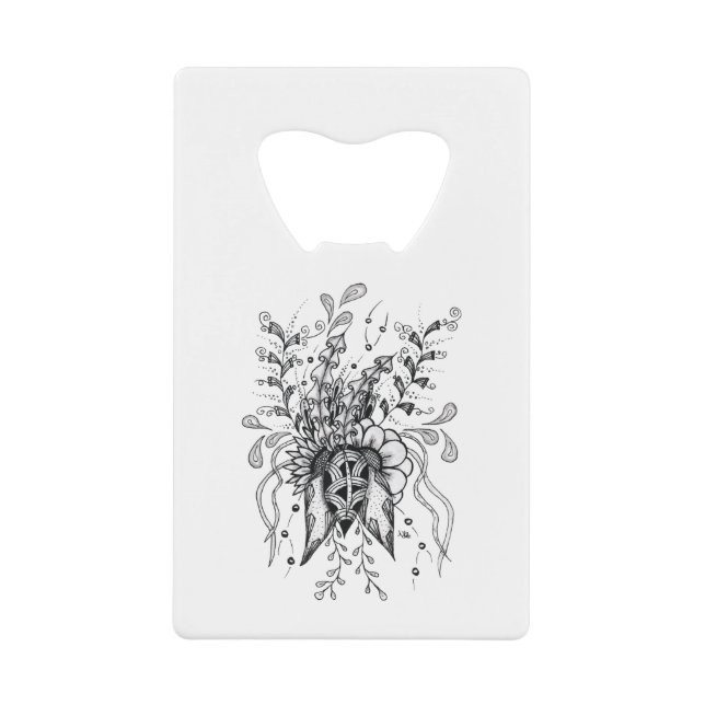 Art de Tangle fleur, dessiné à la main - (Devant)