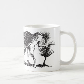 Art de tasse de loup et de slogan
