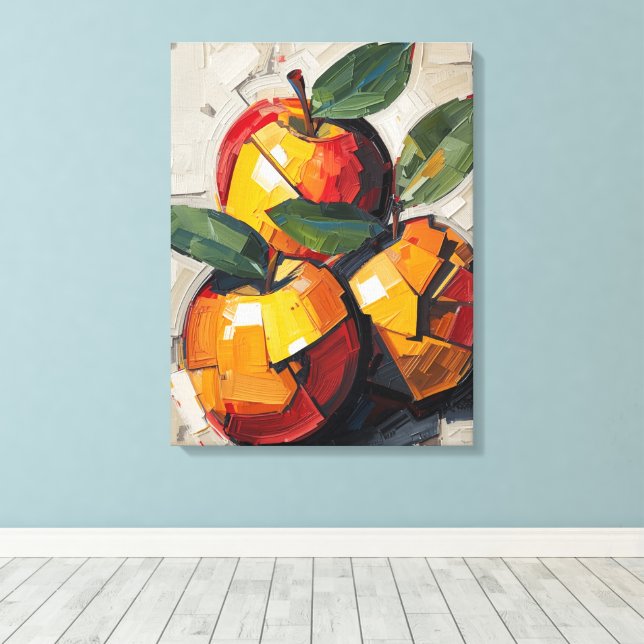 Art de toile pomme cubisme moderne - Abstrait vibr (Insitu (Plancher de Bois))