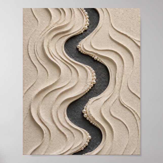 Art de vague de sable sculptural avec affiche de l (Devant)