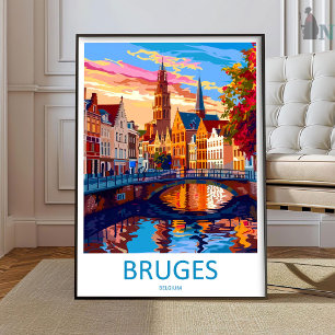Art de voyage à Bruges Impression sur toile Décora