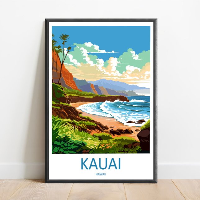 Art de voyage à Kauai Impression murale Kauai Déco (Créateur téléchargé)