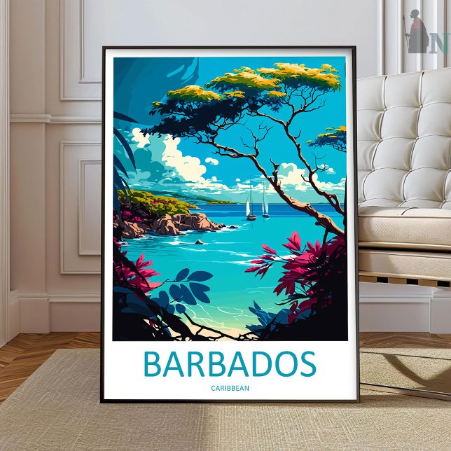 Art de voyage à la Barbade Impression murale Barba (Créateur téléchargé)
