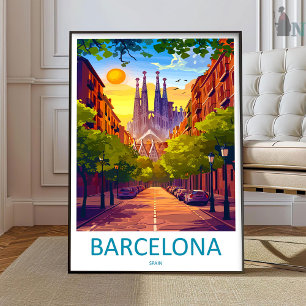 Art de voyage de Barcelone Impression murale Art m