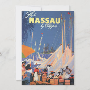Art de voyage vintage aux Bahamas, Fly Nassau par 