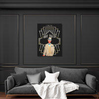 Art Déco 1920 Dapper Gent Gold Frame Black