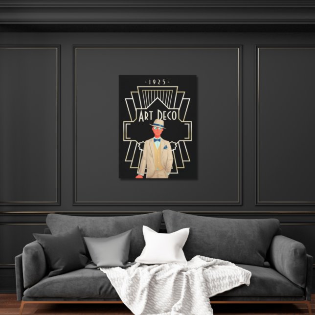 Art Déco 1920 Dapper Gent Gold Frame Black (Créateur téléchargé)
