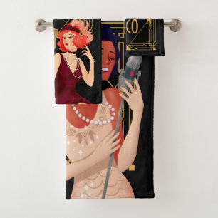 Art Déco 1920 Glam Ladies Gold Black