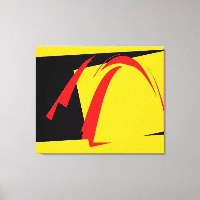 Art déco Abstrait noir, jaune et rouge (Recto)