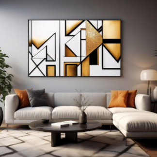 Art Déco Abstrait Or et Noir