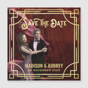 Art Déco Ajouter votre photo Elegant Gold Enregist