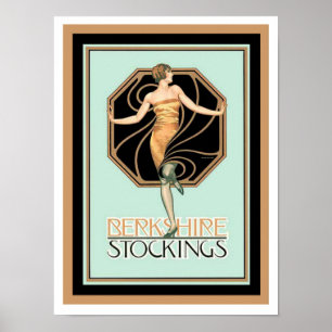 Art Déco Berkshire Stockings Annonce Poster 12 x 1