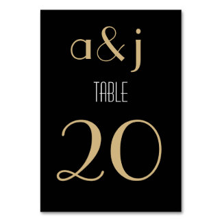 Art déco Black Gold | Cartes Numéro de tableau