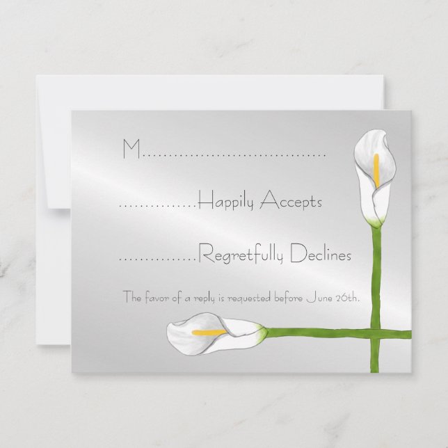 Art Déco Calla Lily Wedding Carte RSVP (Devant)