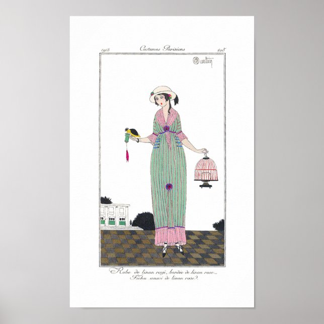 Art Deco Charles Martin Fashion Plate Print Poster (Devant)