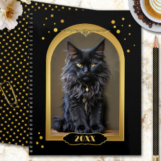 Art Déco Chat Noir Or