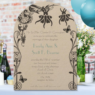 Art Déco Christian Flower Faire-part de mariage