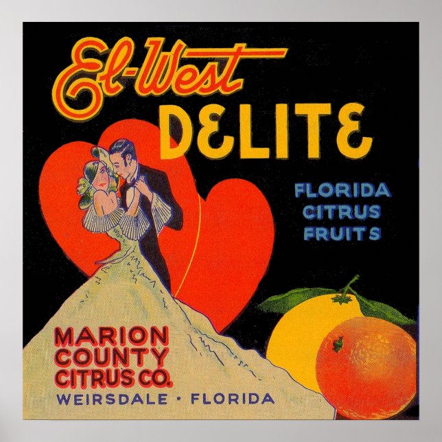 Art déco des années 1930 El-West Delite Florida Ci (Devant)