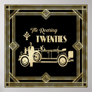 Art déco des années 20 1920 noir et or