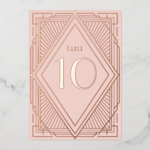 Art Déco Diamond Blush Mariage Numéro de table