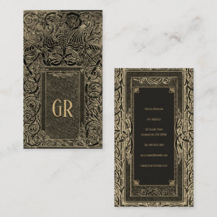 Art Déco d'or avec votre Carte de visite Monogramm