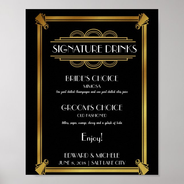 Art Deco drink poster (Devant)