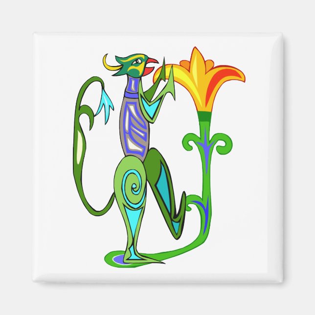 Art Déco Égyptien Avec Aimant À Fleur Lotus (Devant)