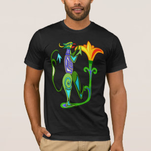 Art Déco Égyptien Avec T-Shirt Fleur Lotus