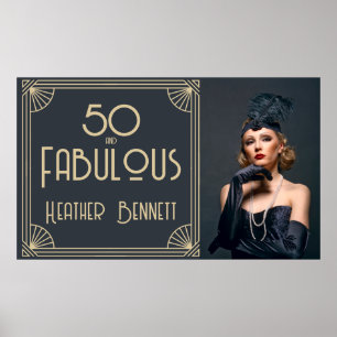 Art Déco élégant 50 ans et Anniversaire Fabuleux