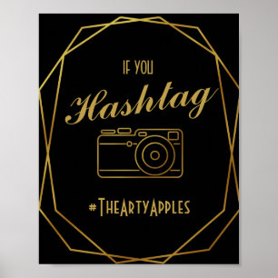 Art déco élégant Gold & Black médias sociaux