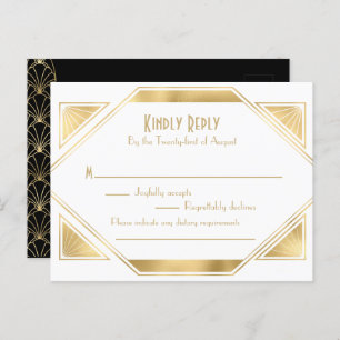 Art Déco élégant Grand Gatsby RSVP Invitation Post