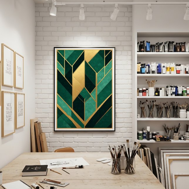 Art Déco Émeraude Vert Or (Créateur téléchargé)