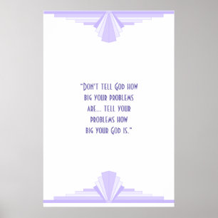 Art déco en lilas avec citation chrétienne Poster