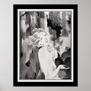 Art déco fille tropicale