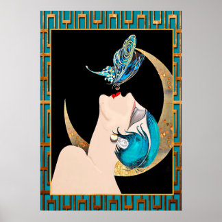 Art Déco français - Baiser papillon