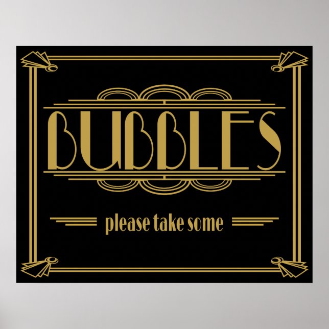 Art Déco Gatsby style bulles S'il vous plaît prend (Devant)