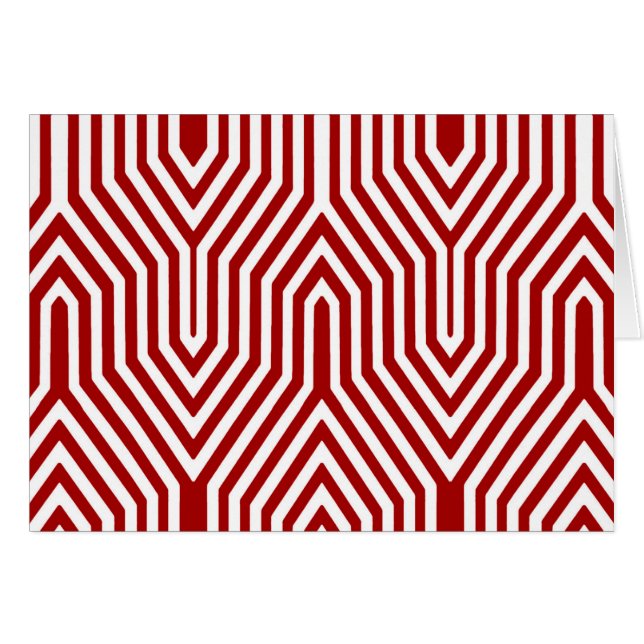 Art Déco géométrique - rouge foncé et blanc (Devant Horizontal)