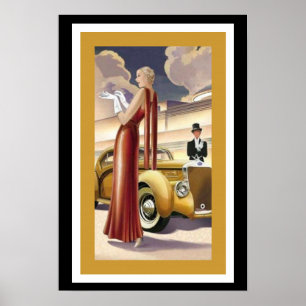 Art Deco Glamour Girl Poster