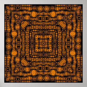 Art Déco Gold Retro Carrés Art Abstrait
