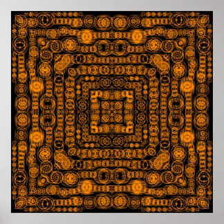 Art Déco Gold Retro Carrés Art Abstrait