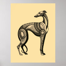 Art Déco Greyhound dans une palette de couleurs vi