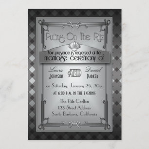 Art déco hurlant le faire-part de mariage d'années