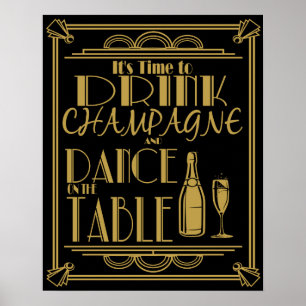 Art déco Il est temps de boire du champagne
