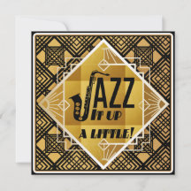 Art Déco Jazz It Up Horn Nouvel An Invitation de r