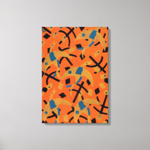 Art Déco Jazz Pochoir Vintage Oiseaux Animaux Doré