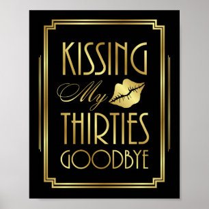 Art Déco KISSY MES TRENTE GOODBYE Signe Imprimer