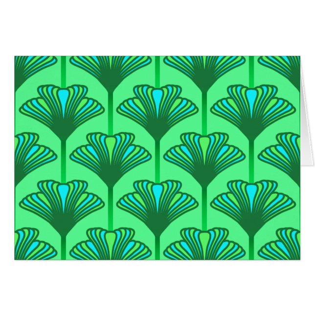 Art Déco Lily, Jade Green et Turquoise (Devant Horizontal)