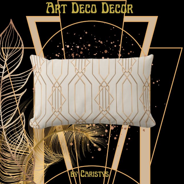Art Déco Lin et Coussin Lumbar Or (Créateur téléchargé)