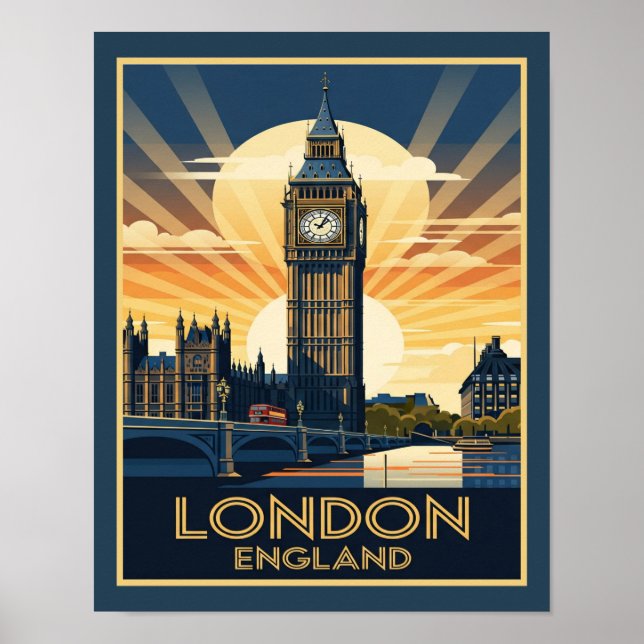 Art Déco Londres Angleterre Big Ben (Devant)